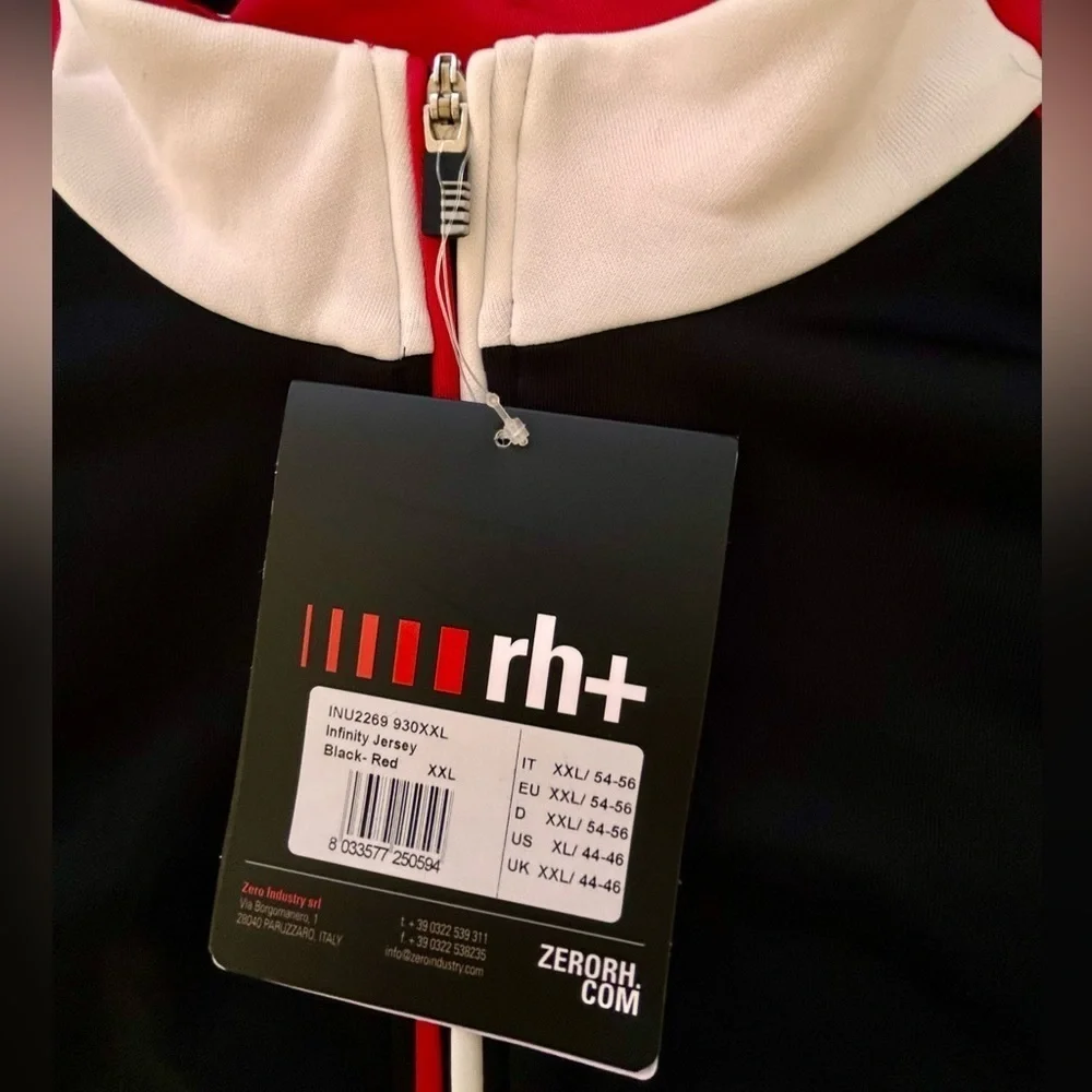 Zerorh rh+ Infinity SLIMFIT Bike Jersey Black Red Size US XL* Cycling NEW